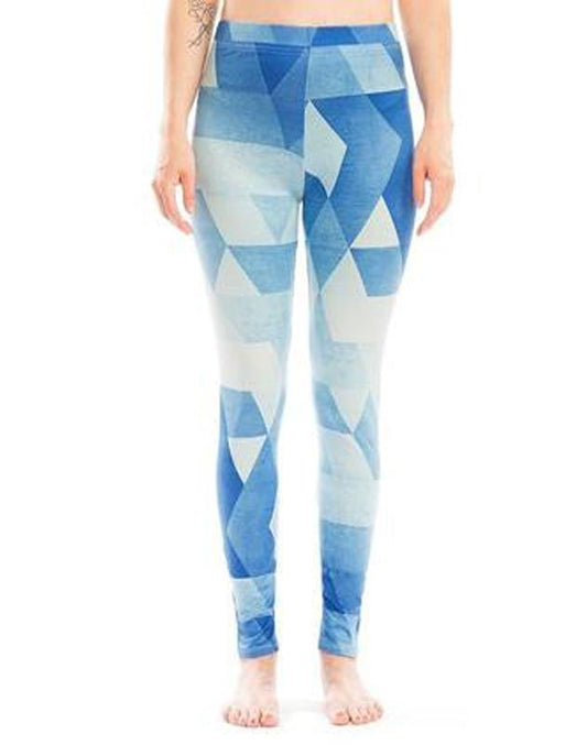 Blue Pattern Leggings with Breathable Fabric and Supportive Fit