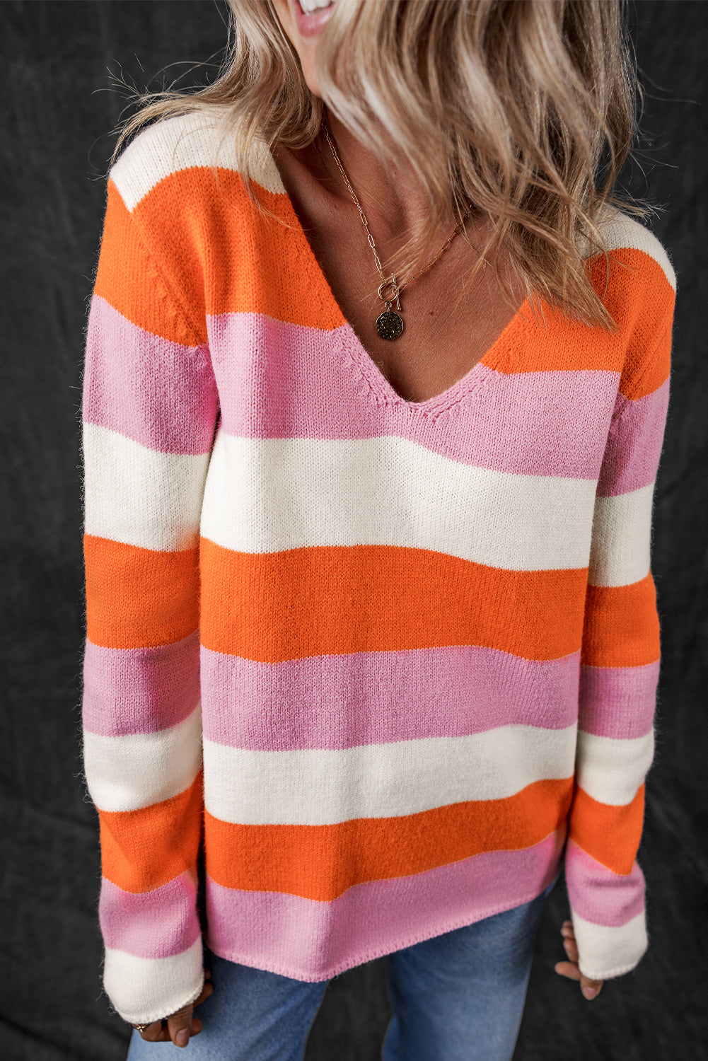 Laylani Stripe Casual Sweater for Everyday Comfort