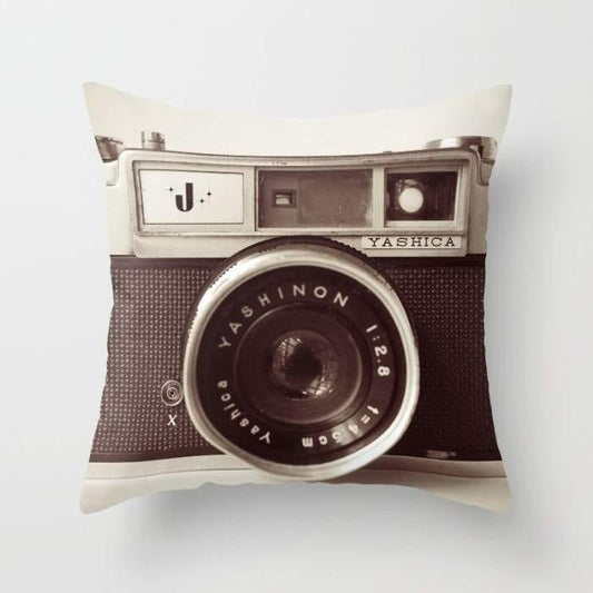 Camera Cushion Pillow with Stylish Double-Sided Print