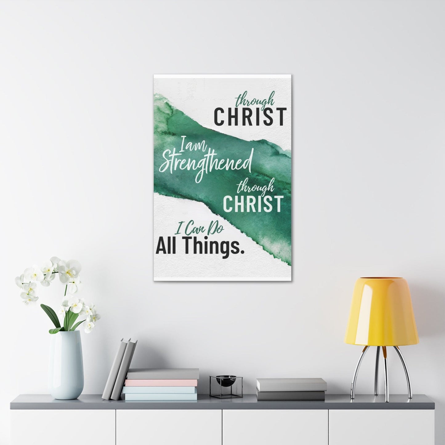 Canvas Wall Art Decor - Through Christ I Am Strengthened