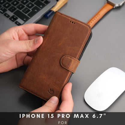 Casper iPhone 16 Pro Max Wallet Case Leather MagSafe Cover