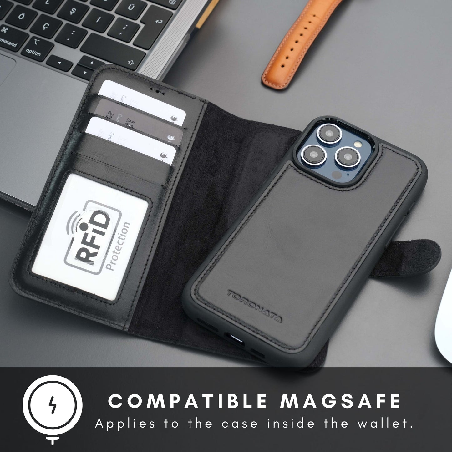 Casper iPhone 16 Pro Max Wallet Case Leather MagSafe Cover