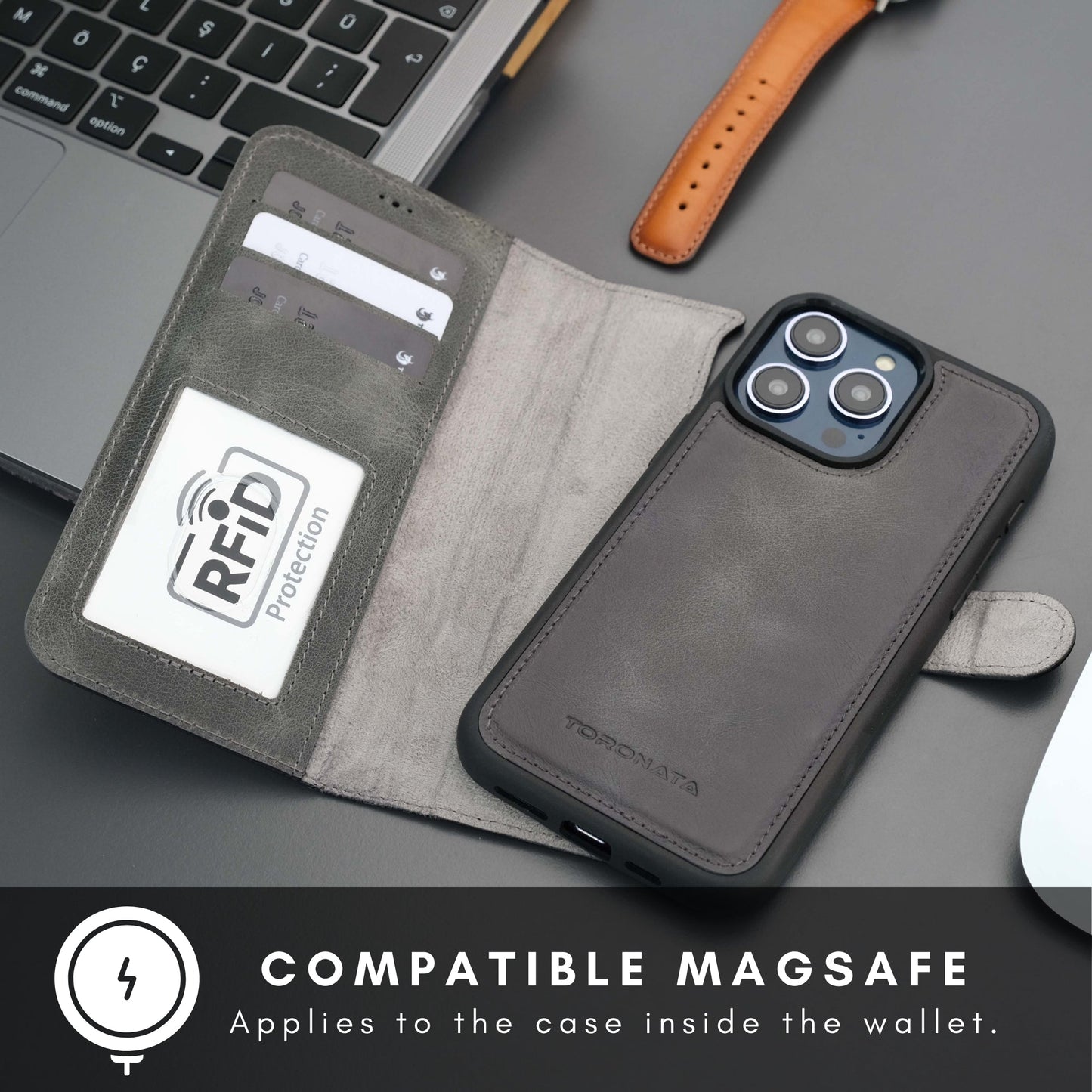 Casper iPhone 16 Pro Max Wallet Case Leather MagSafe Cover