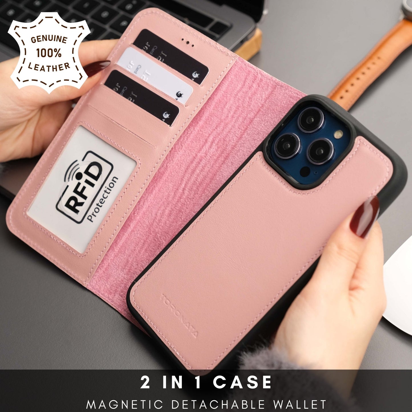 Casper iPhone 16 Pro Max Wallet Case Leather MagSafe Cover