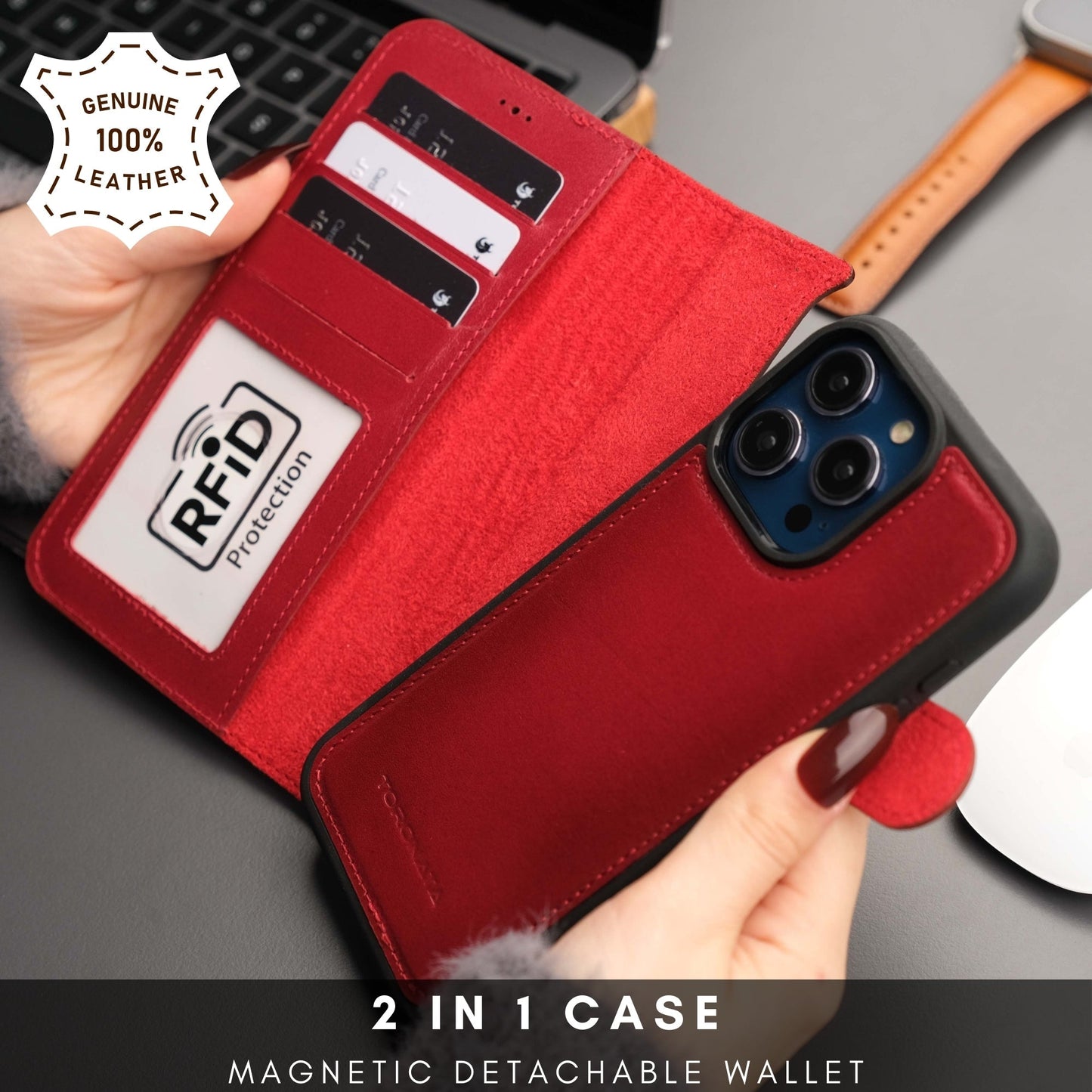 Casper iPhone 16 Pro Max Wallet Case Leather MagSafe Cover