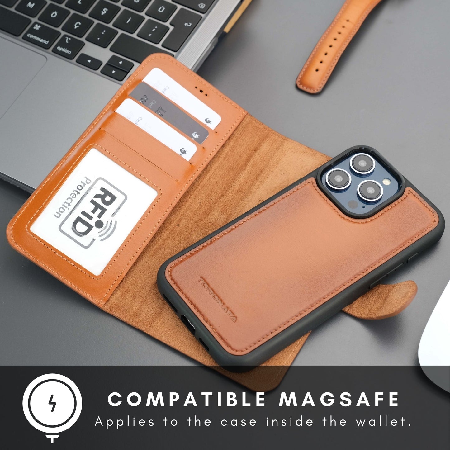 Casper iPhone 16 Pro Max Wallet Case Leather MagSafe Cover