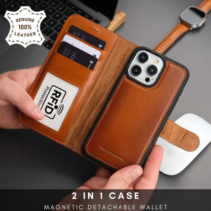 Casper iPhone 16 Pro Max Wallet Case Leather MagSafe Cover