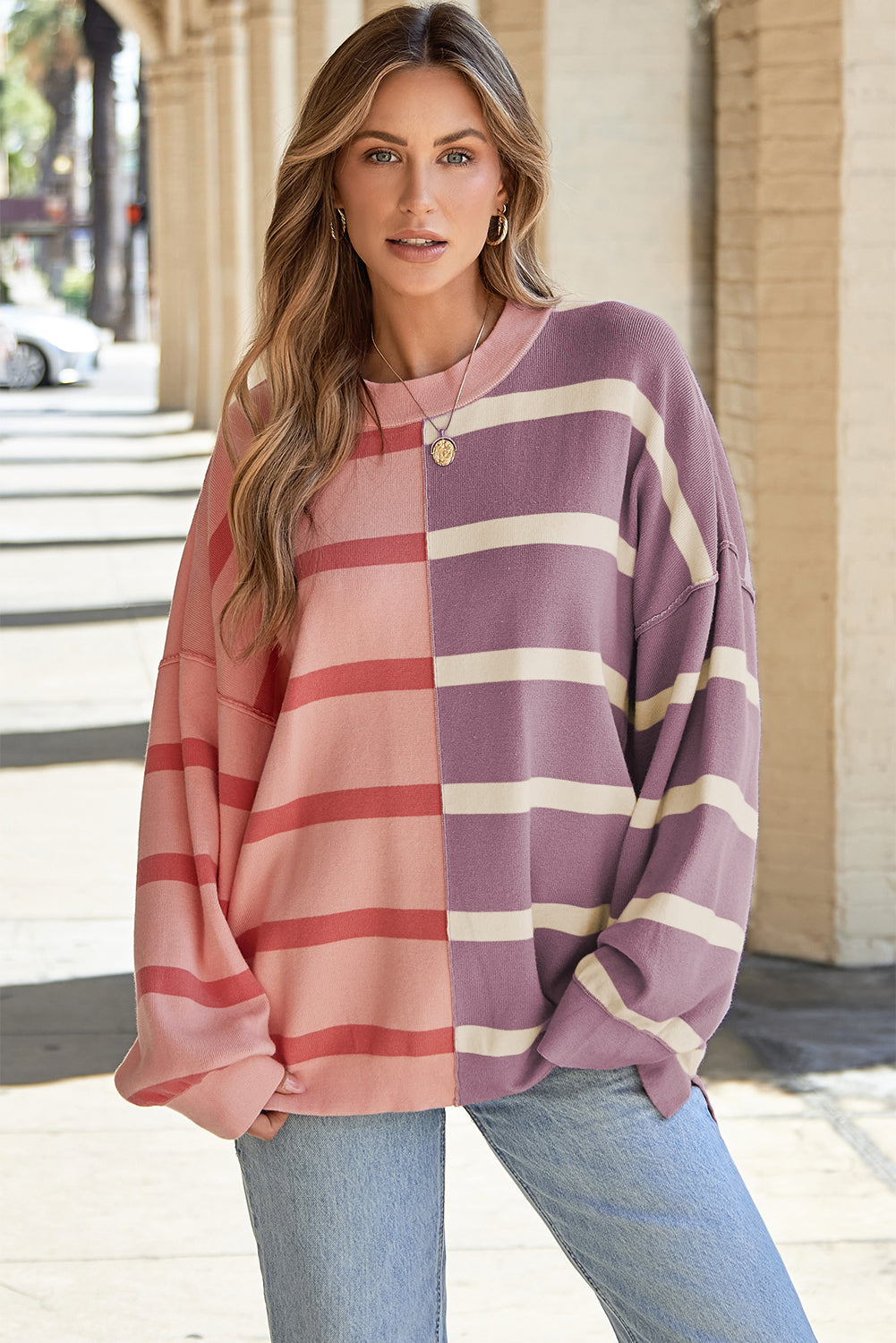 Araya Stripe Oversized Sweater for Cozy Fashion Days