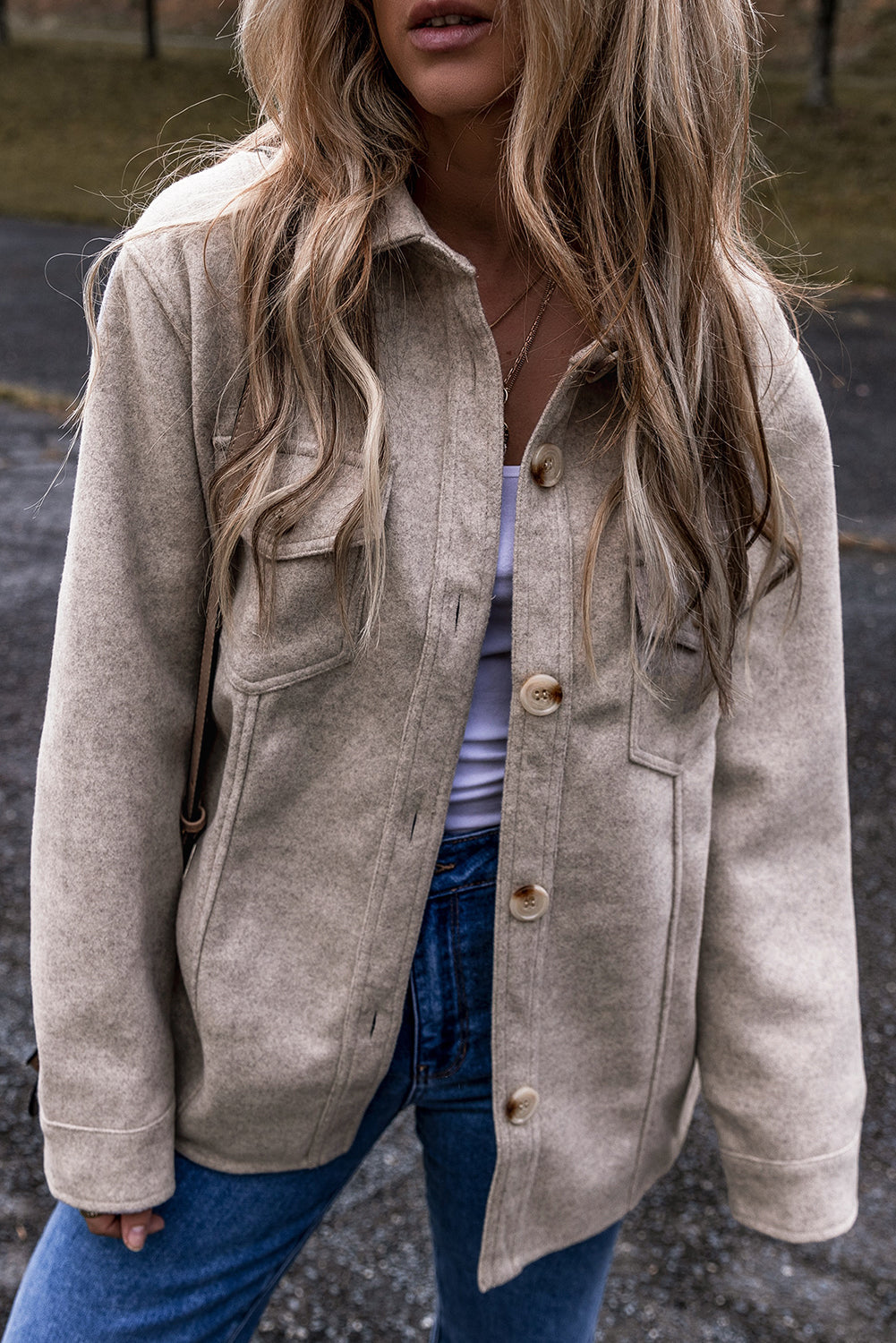 Sadie Flap Pockets Buttoned Shacket for Effortless Style