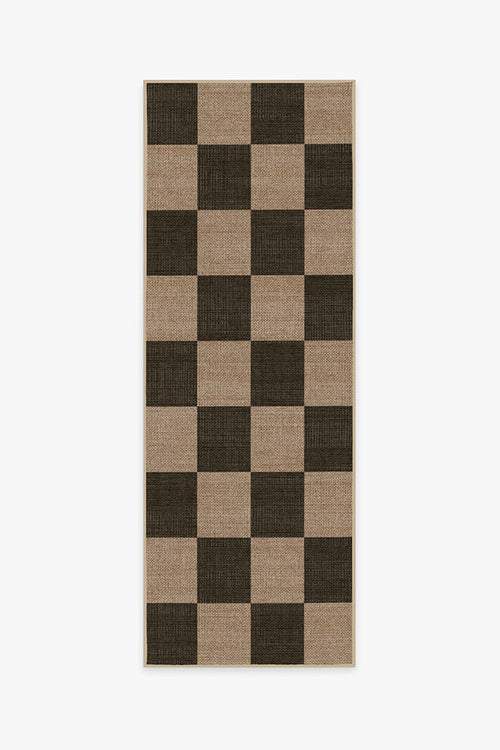 Checkerboard Soft Black Re-Jute Rug