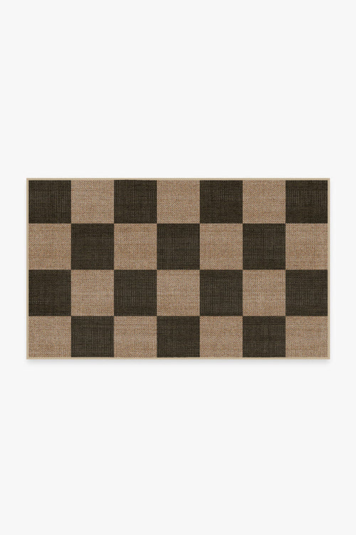 Checkerboard Soft Black Re-Jute Rug