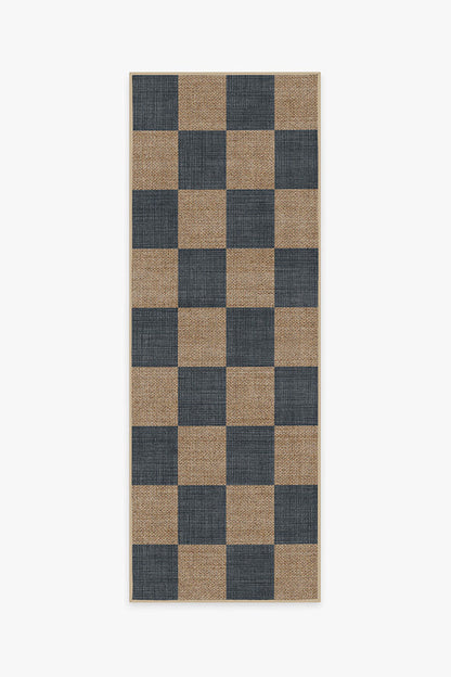 Checkerboard Soft Navy Re-Jute Rug