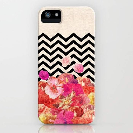 Chevron Flora II Mobile Cover for Slim Durability and Style