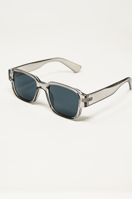 Chunky Square Sunglasses in Crystal Grey for Stylish Protection