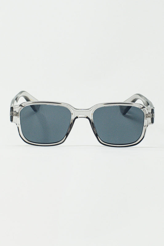 Chunky Square Sunglasses in Crystal Grey for Stylish Protection