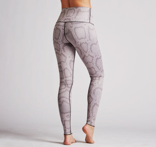 Colorblock Snakeskin Leggings for Active Wear Comfort