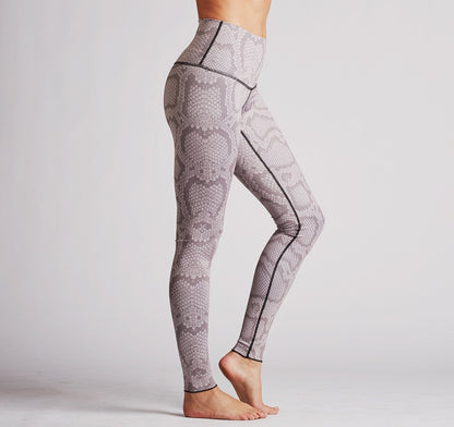 Colorblock Snakeskin Leggings for Active Wear Comfort