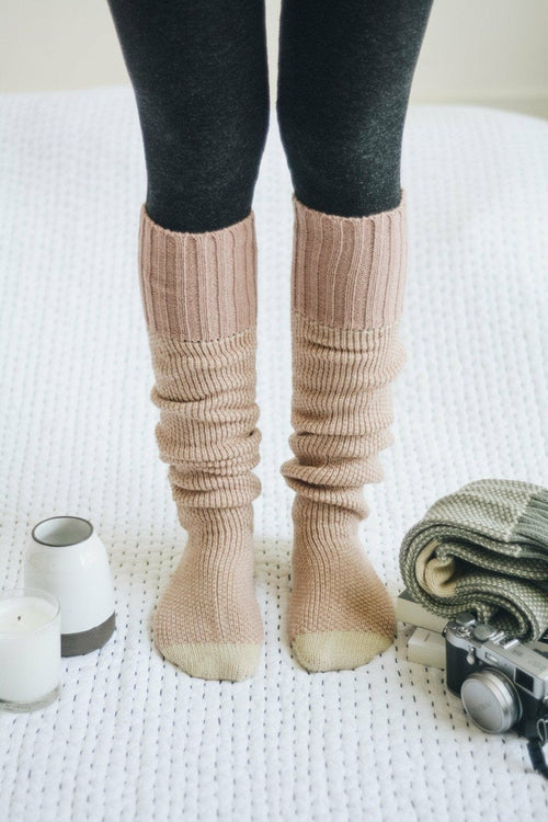 Cozy Ribbed Knit Lounge Socks for Ultimate Comfort