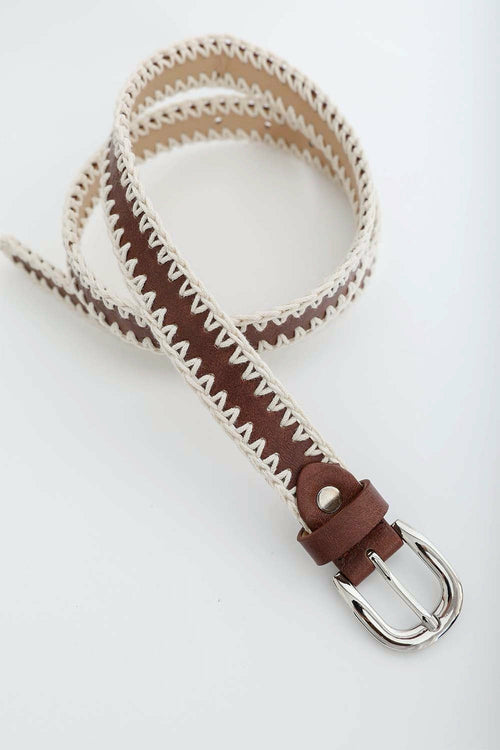 Crochet Vegan Leather Belt with Unique Adjustable Design