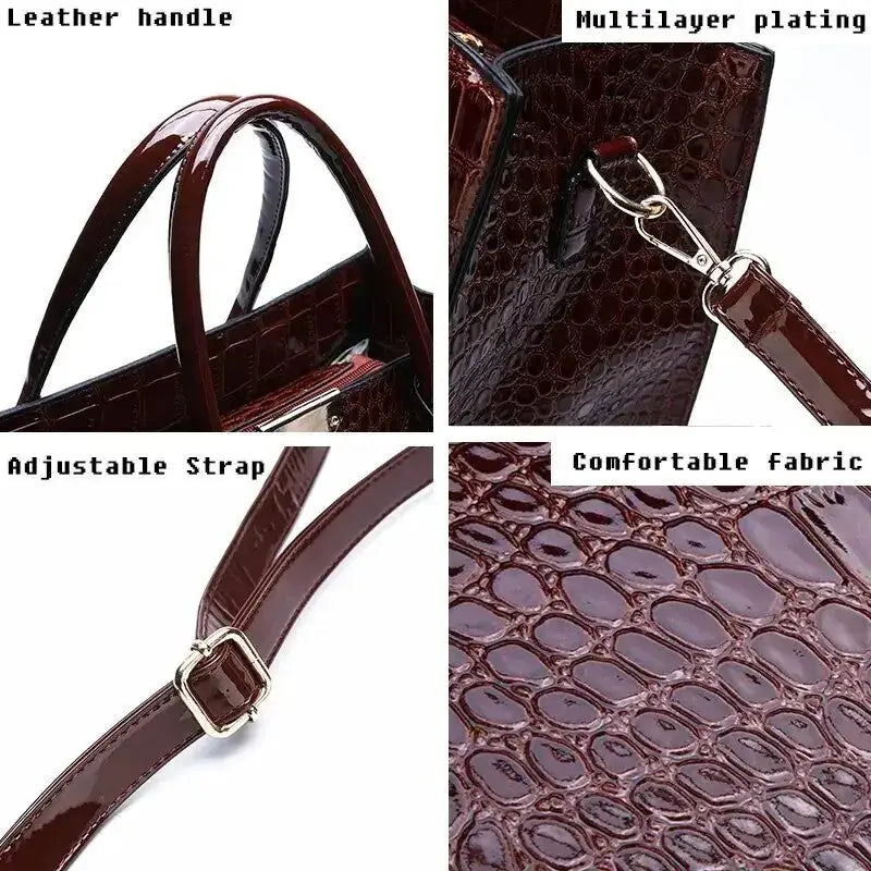 Crocodile Print Women Handbag - Stylemz