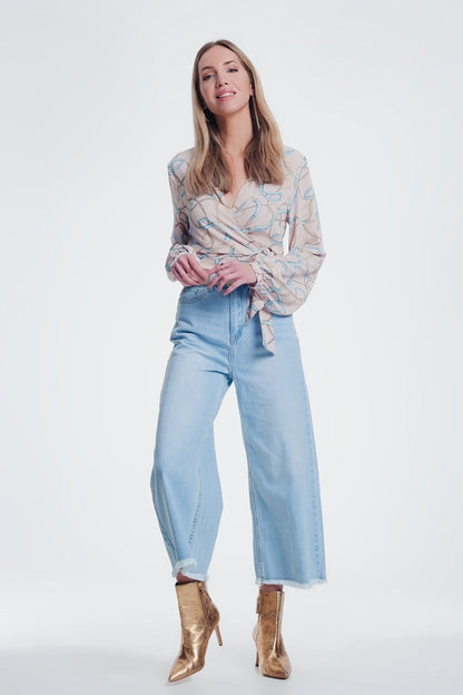 Culotte Jeans With Ripped Hem for Boho Style Enthusiasts