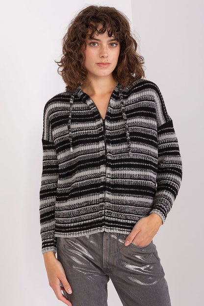 Stylish Cardigan Model 190766 Badu with Hood and Zipper