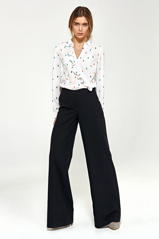 Women Trousers Model 118815 Nife with Flared Palazzo Cut