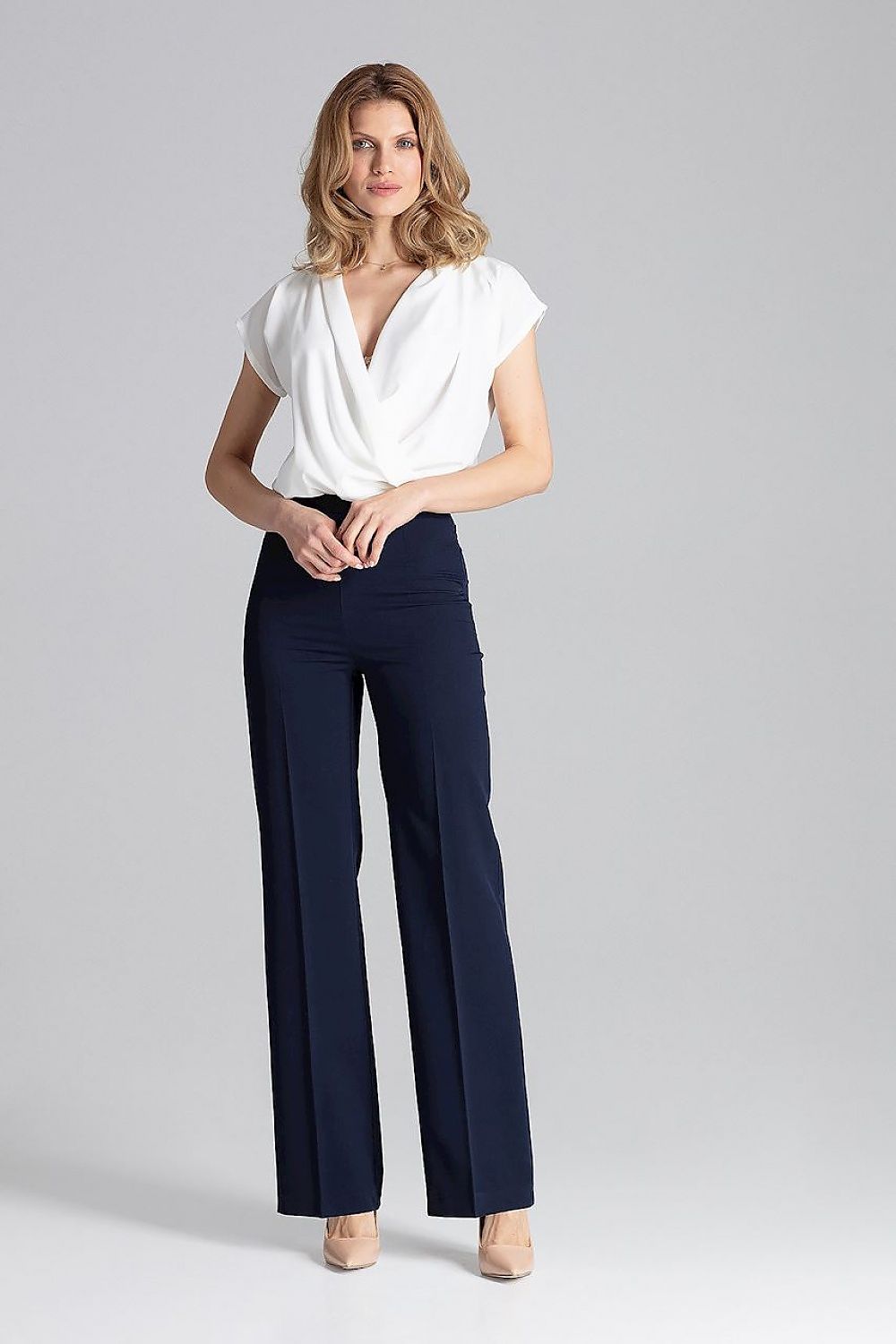 Trousers Model 129777 Figl: Chic Wide Leg Side Zip Design