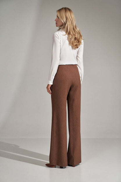 Women Trousers Model 150788 Figl High Rise Bell-Bottoms