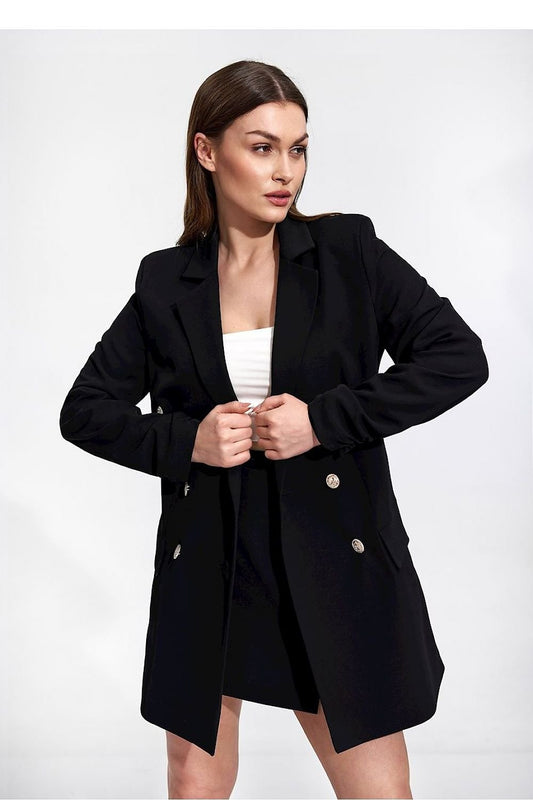 Jacket Model 167227 Figl - Elegant Double-Breasted Long Jacket