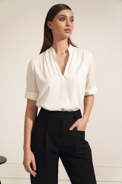 Blouse Model 176667 Nife with Unique Neckline Design