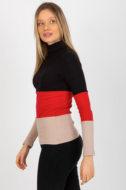 Turtleneck Model 176792 Relevance Stylish Ribbed Women's Sweater