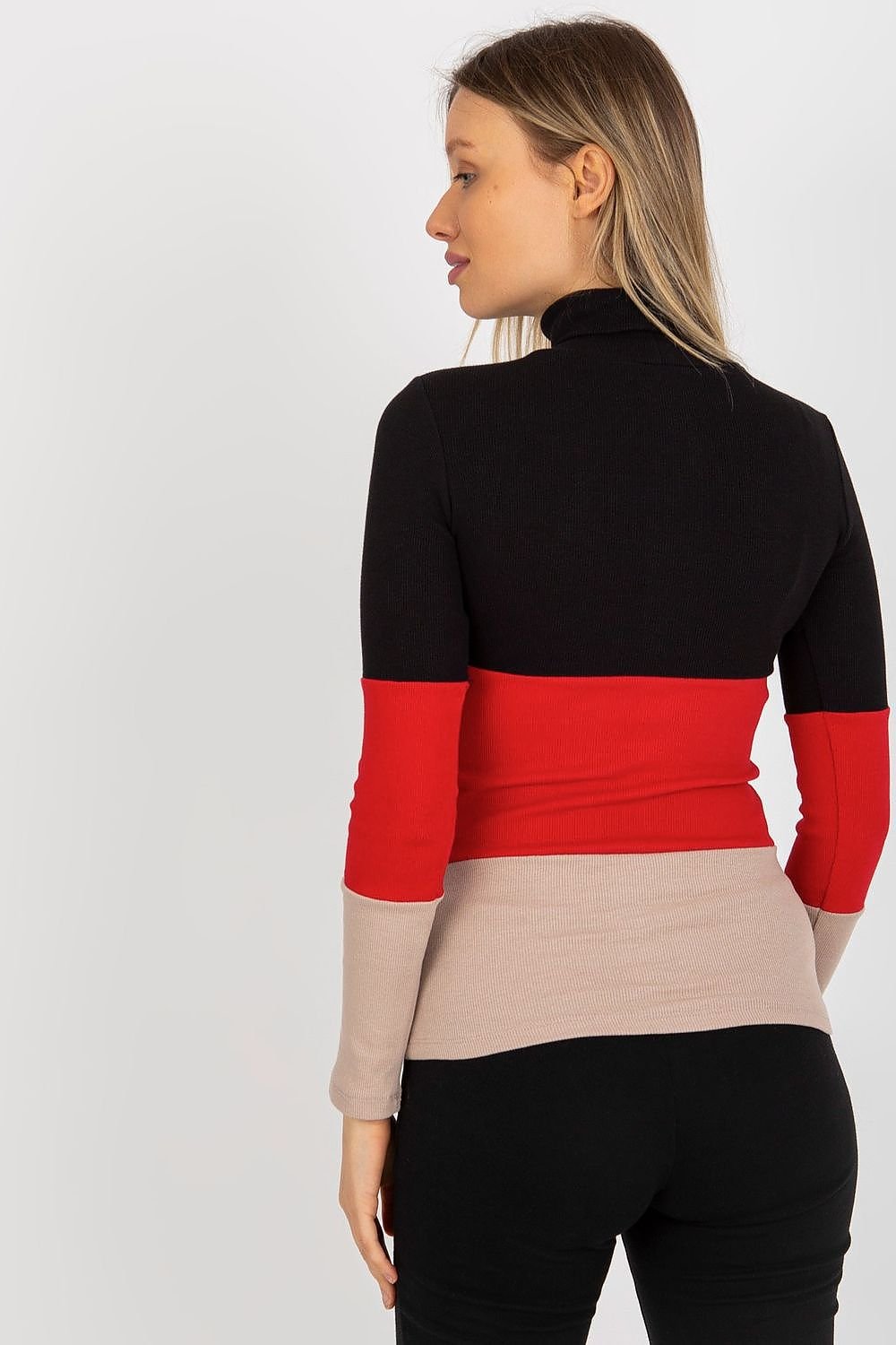 Turtleneck Model 176792 Relevance Stylish Ribbed Women's Sweater