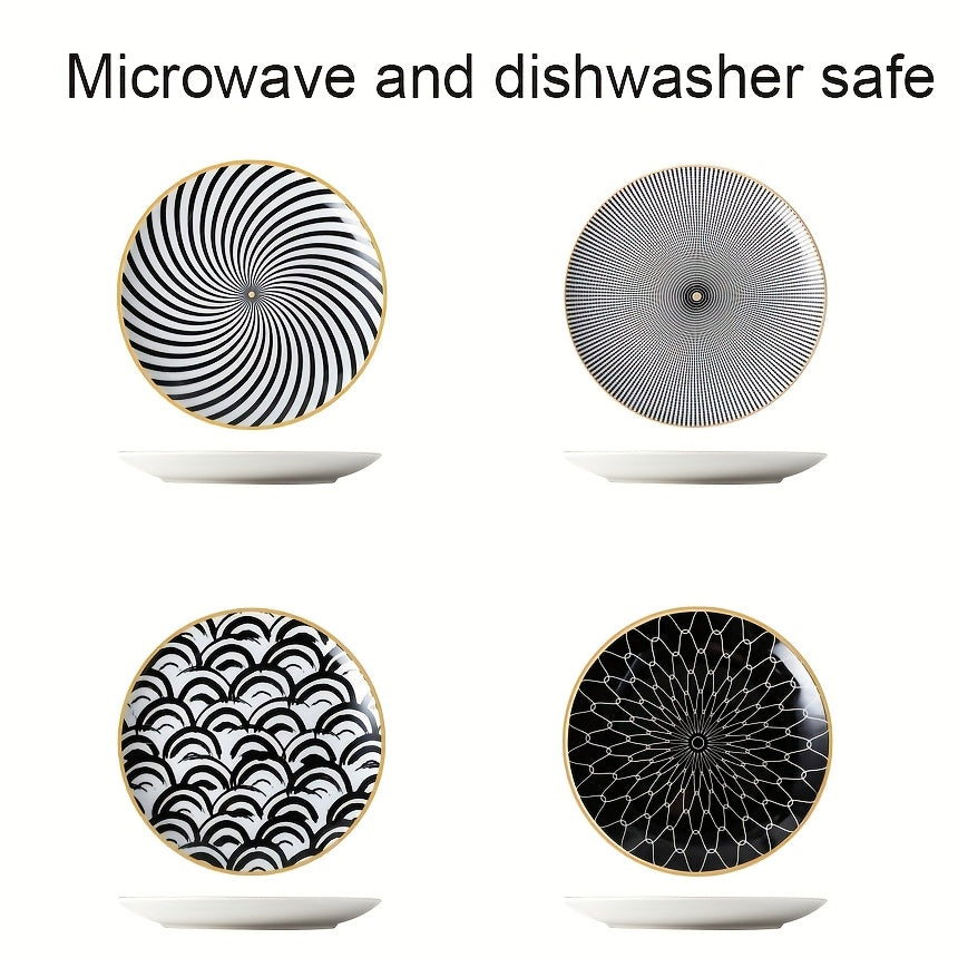 Set of 4 Ceramic 8 Salad Plates Microwave Oven Safe