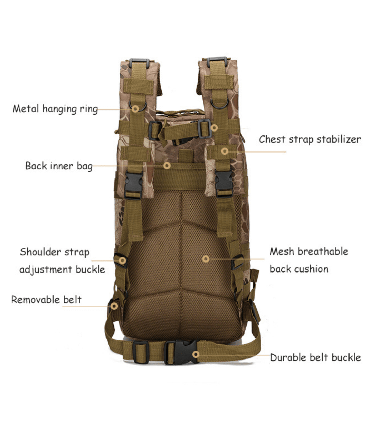 Tactical 25L Molle Backpack for Outdoors and Travel