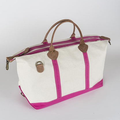 Stylish Weekender Duffel with Leather Trim and Personalization