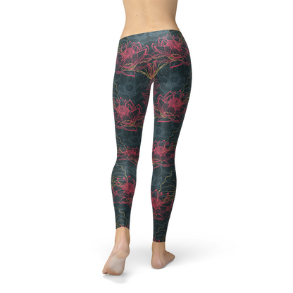 Womens Floral Lotus Leggings for Active Lifestyle Comfort