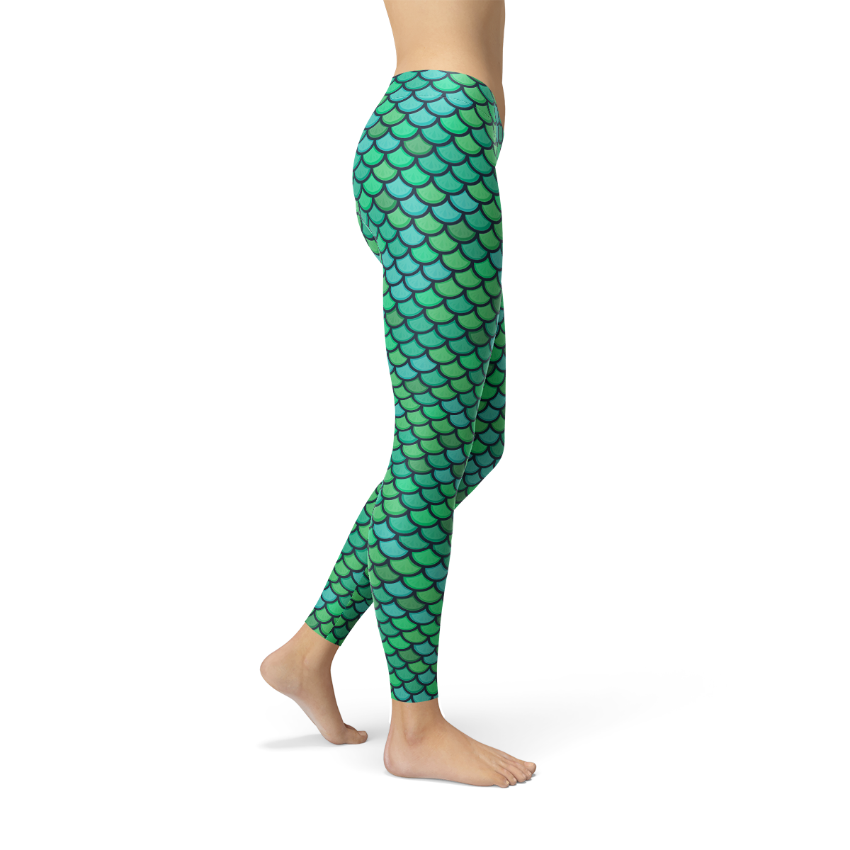 Womens Green Mermaid Leggings - Stylemz