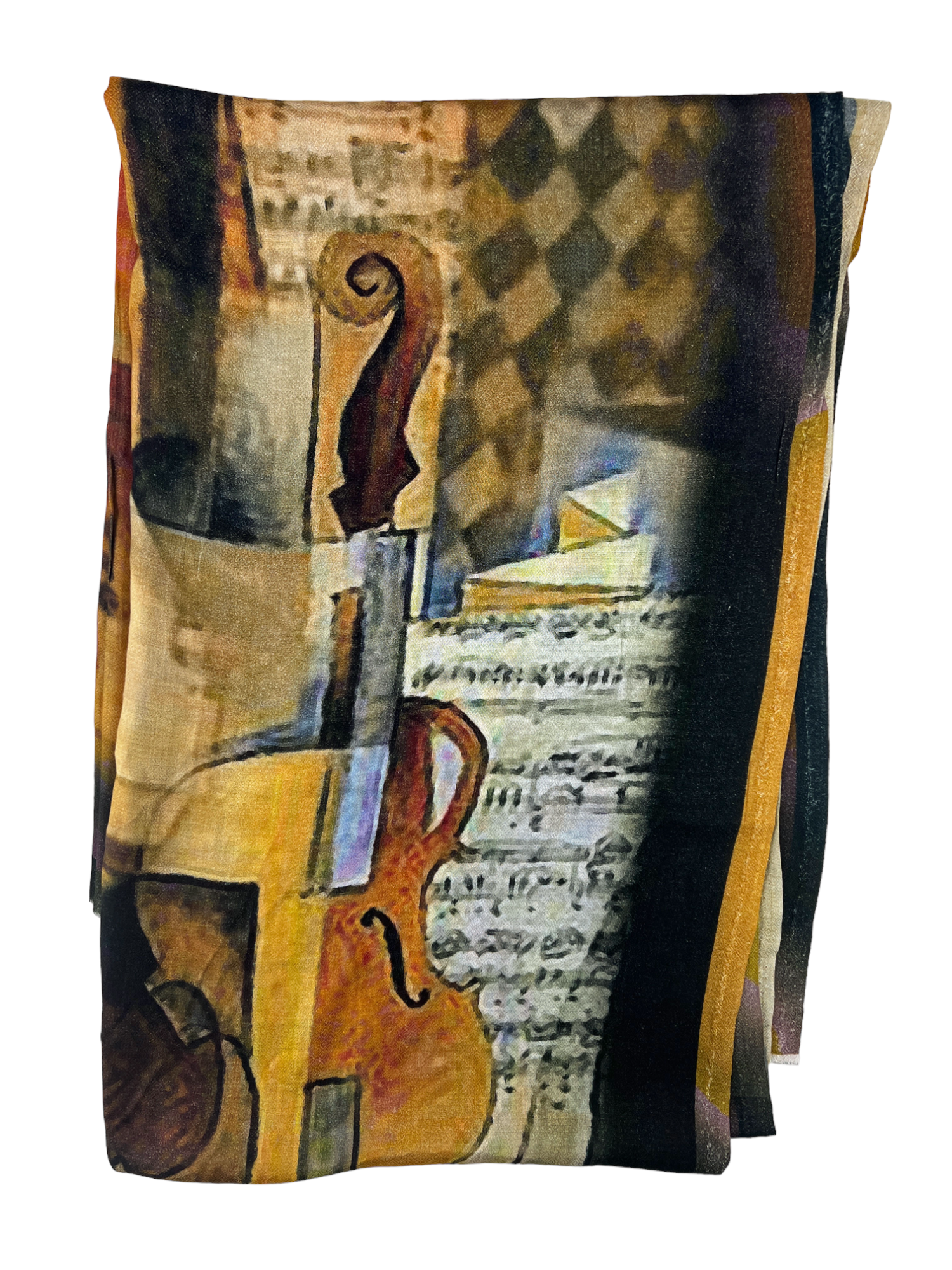 Brown and Rust Digitally Printed Abstract Watercolor Scarf - Stylemz