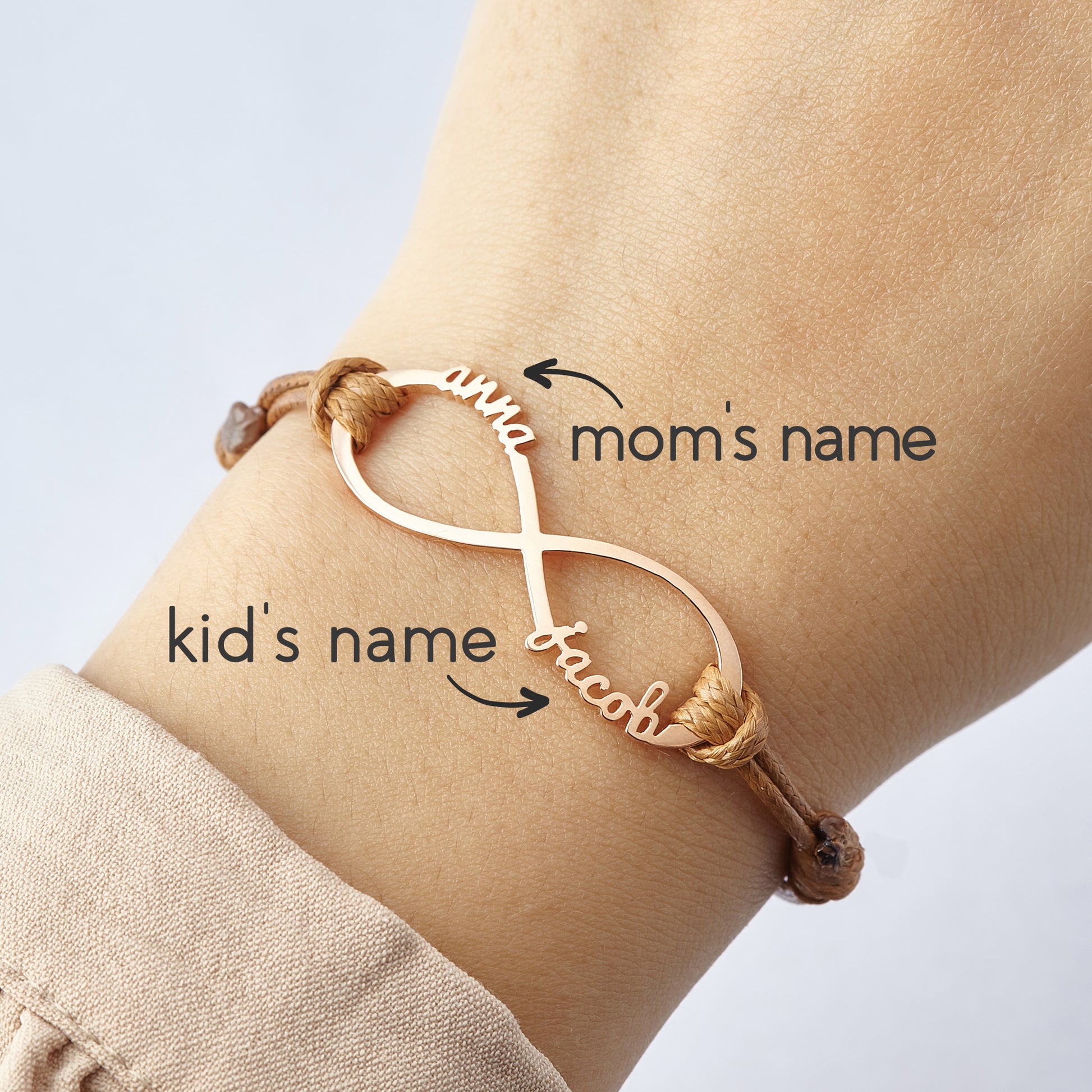 Mom Bracelet With Kids Names, Infinity Bracelet With Names,Mom Jewelry - Stylemz