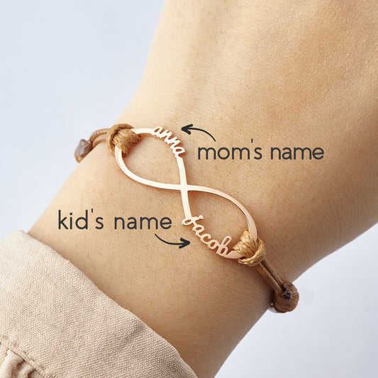 Mom Bracelet With Kids Names, Infinity Bracelet With Names,Mom Jewelry - Stylemz