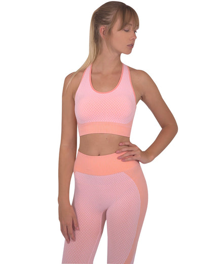 Trois Seamless Sports Bra - Pink with Chic Design