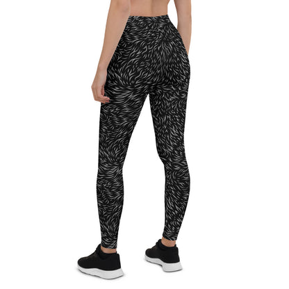 Black Bear Fur Leggings for Women - Stylish Activewear