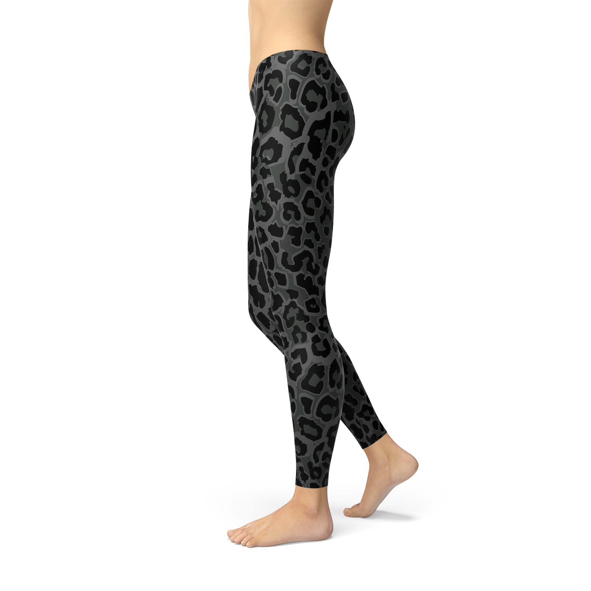 Womens Black Leopard Spots Leggings - Stylemz