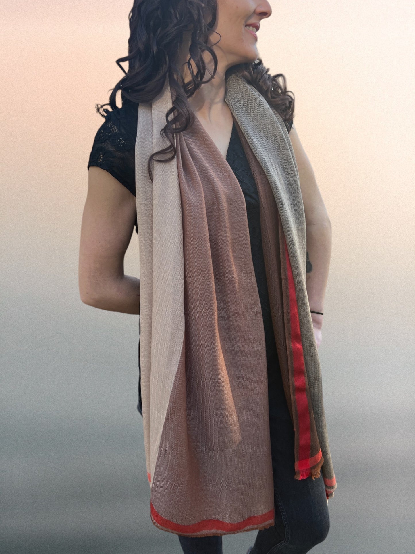 Brown Classic Plaid Wool & Silk Scarf - Stylemz