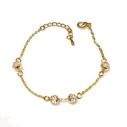 Madison 14K Gold Plated Chain Bracelet with Crystals