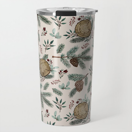 Winter Branches, Berries & Pine Cones Travel Mug - Stylemz