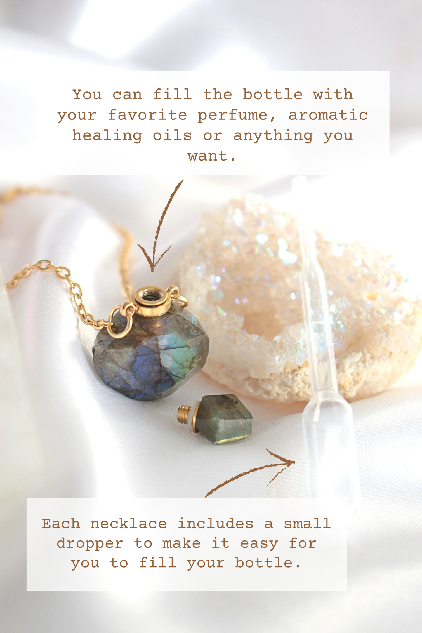 Luxury Mini Crystals Bottles | 24 Karats Crystal Necklaces