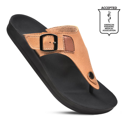 Aerothotic Trench Women's Thong Slip On Sandals for Comfort