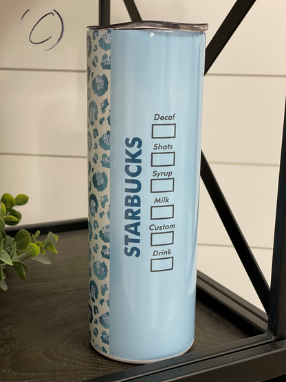 Teal Leopard Starbucks 20oz Skinny Tumbler - Stylemz